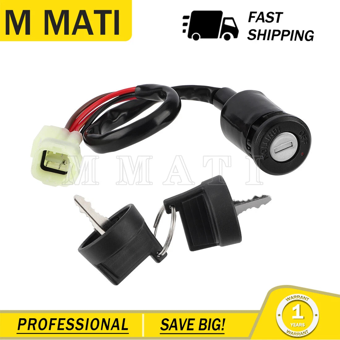 Ignition Switch 2 Keys for Yamaha YFM90 Raptor 90 (2009–2013) 43D-H2510-00-00