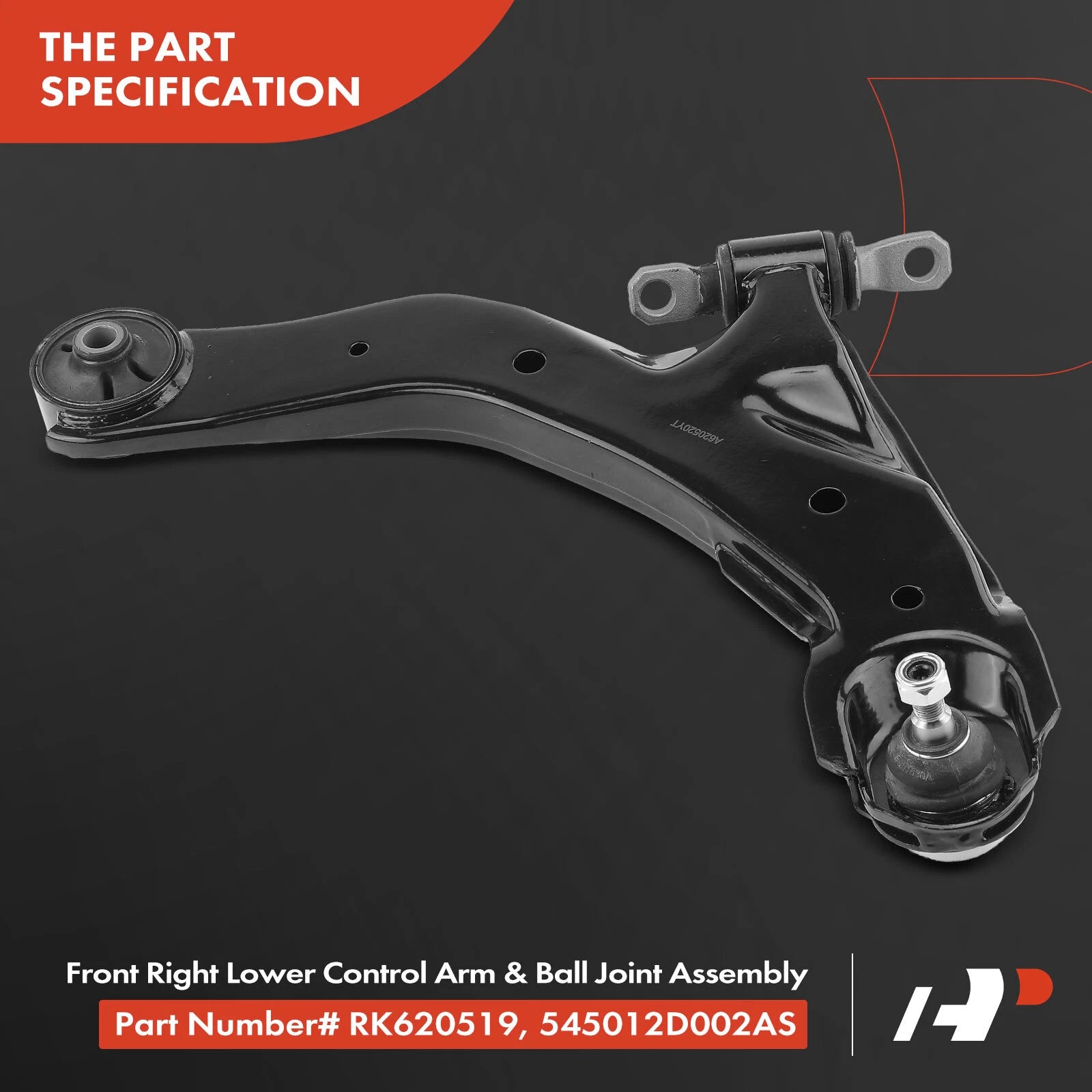 Front Right Lower Control Arm with Ball Joint for Kia Spectra (2000-2009)
