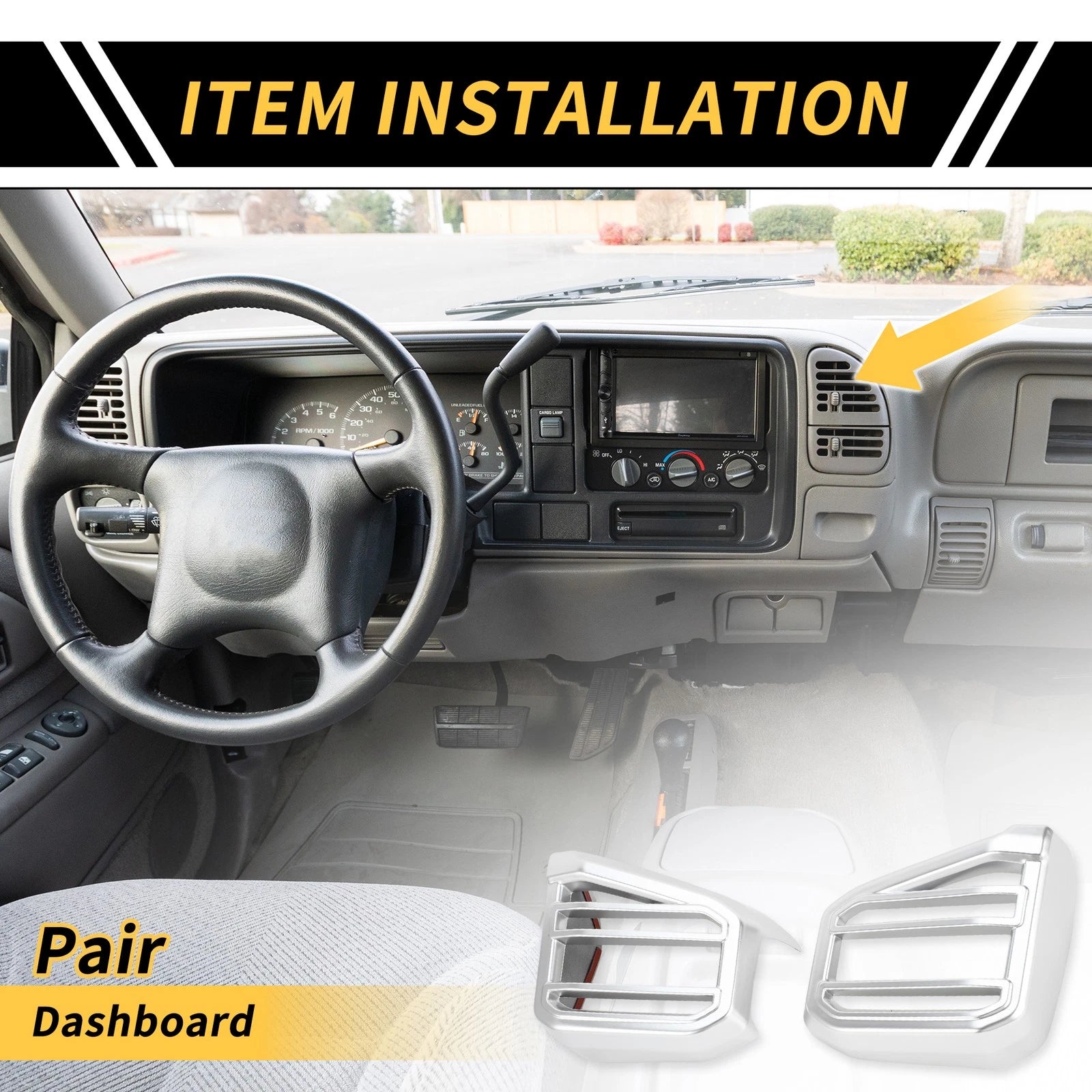 1 Pair Dashboard Side Air Vent AC Outlet Cover Trim for Toyota Tundra (2022–2024)