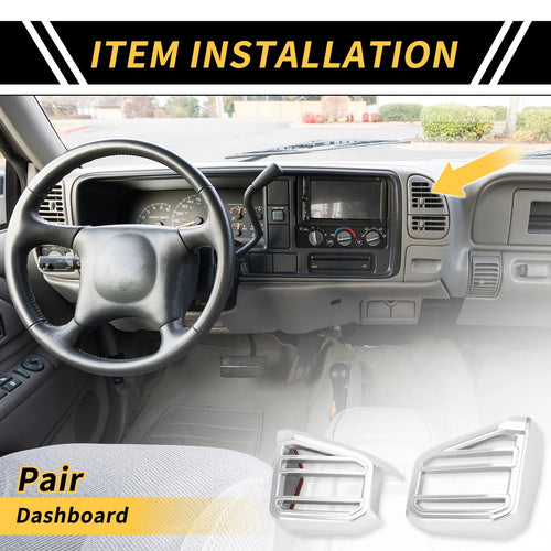 1 Pair Dashboard Side Air Vent AC Outlet Cover Trim for Toyota Tundra (2022–2024)