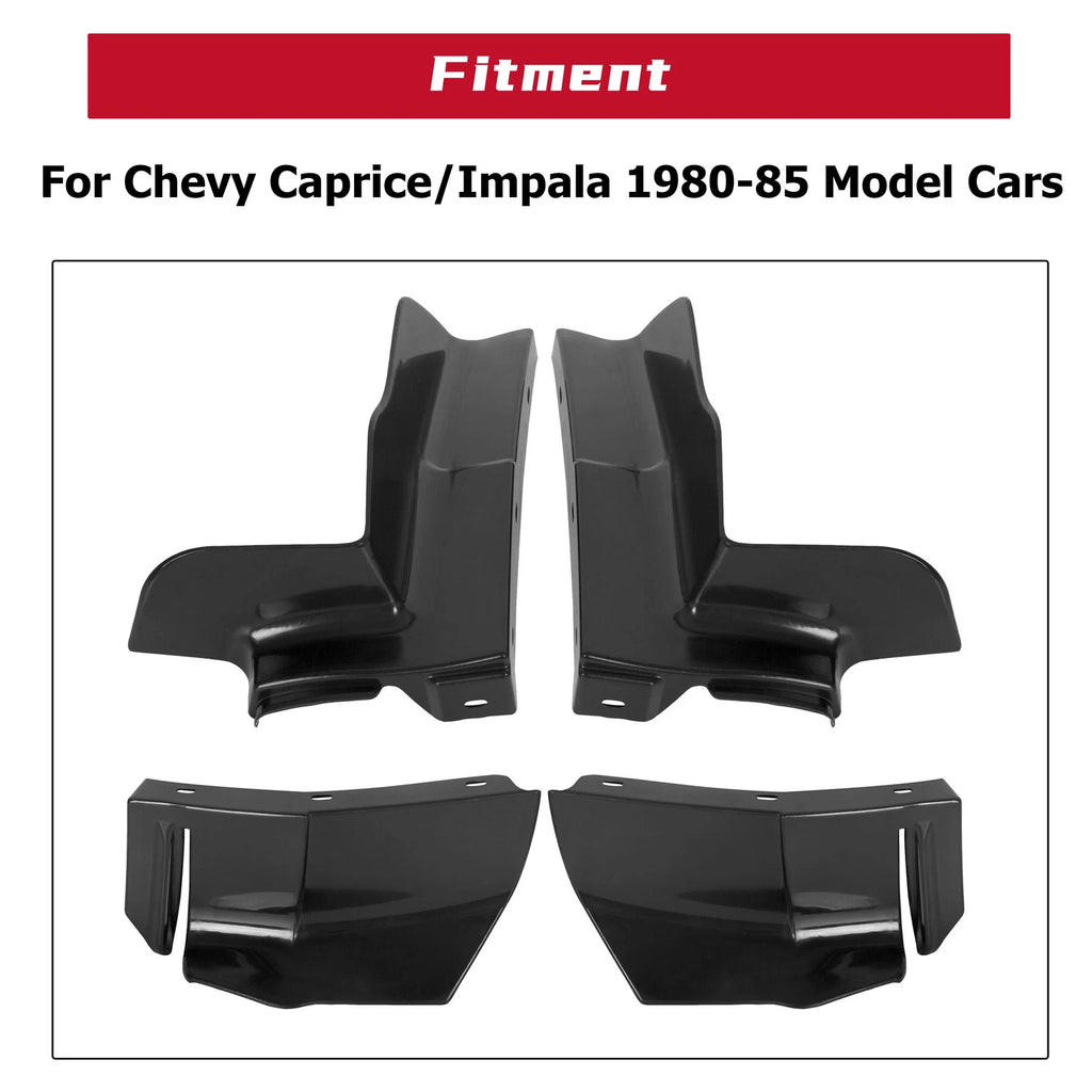 Set of 2 Front & Rear 1/4 Panels Bumper Filler for Chevrolet Caprice/Impala (1980–1985)