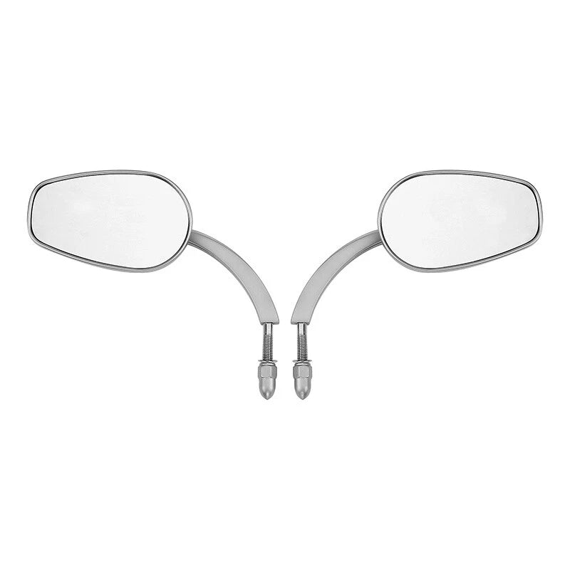 Satin Chrome Large Rear-View Mirrors for Harley Touring Street Glide Softail