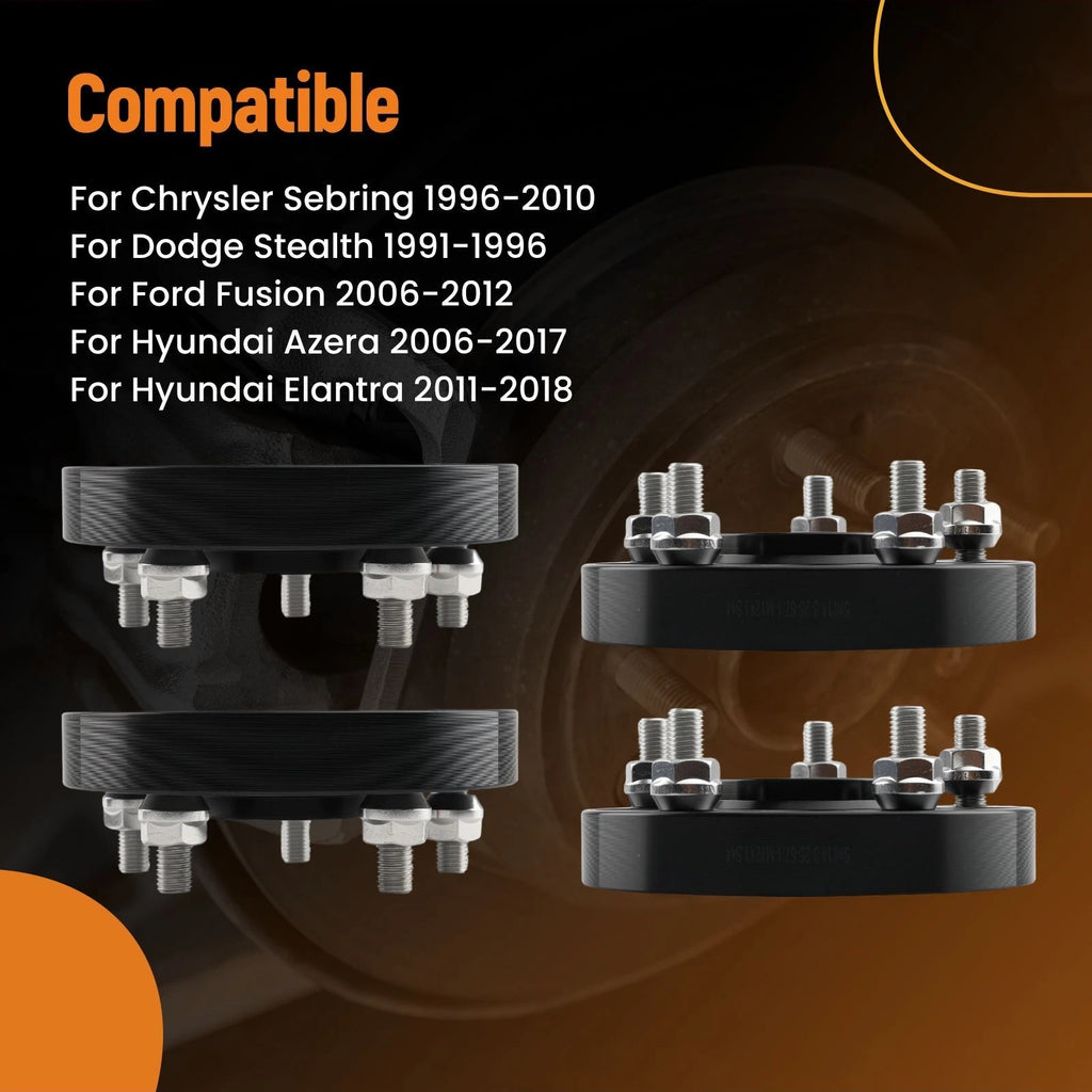 1" Aluminum Wheel Spacers for Mitsubishi 3000GT/Eclipse (1990–1999) 5x114.3mm M12x1.5