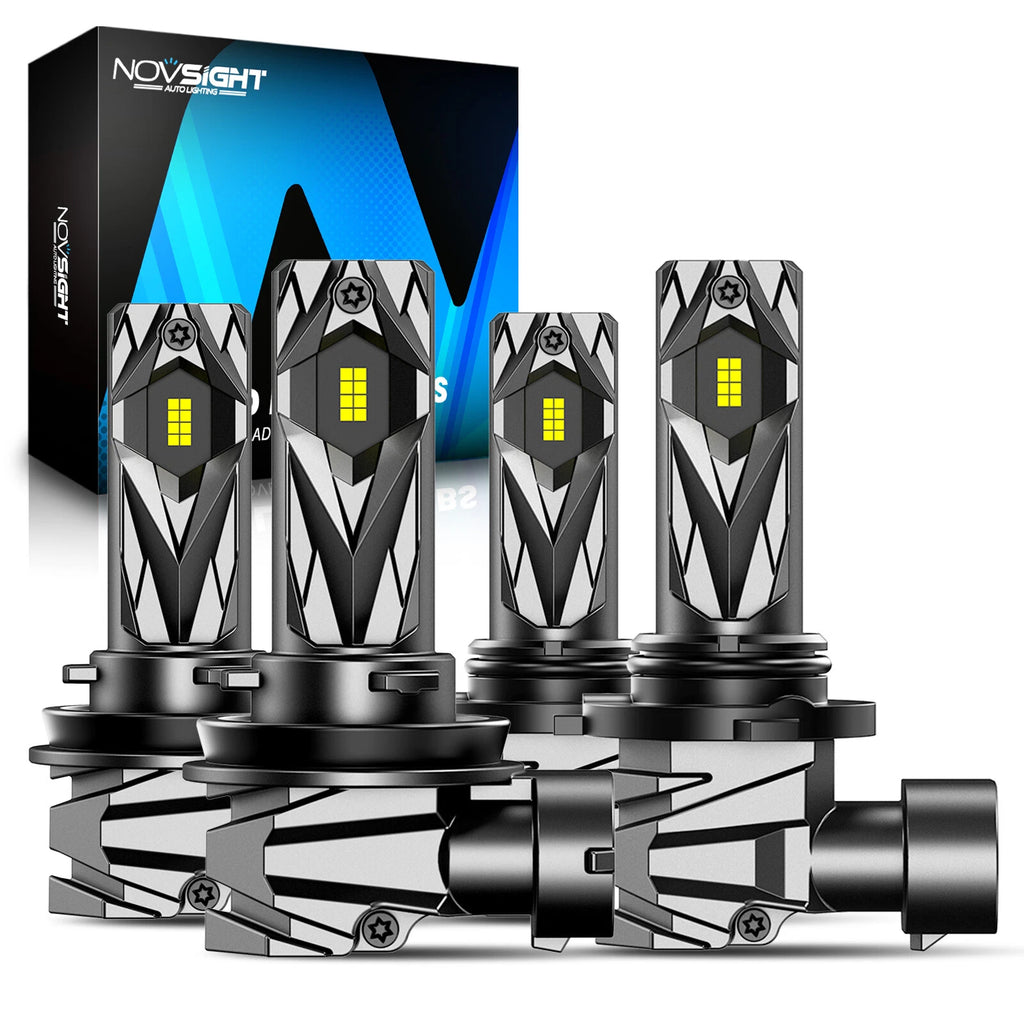 2X NOVSIGHT 9005 H11 LED Headlight Bulbs Kit 6500K 16000LM 60W for