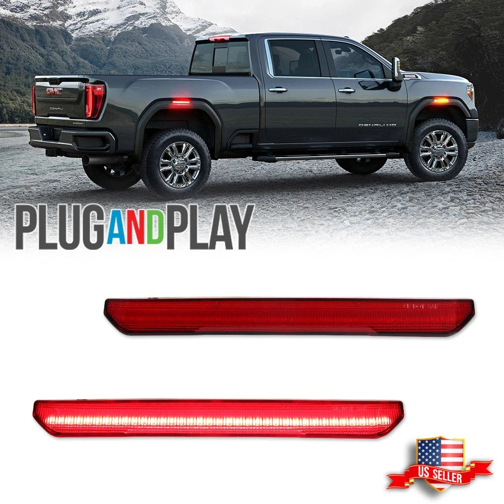 2X Full LED Rear Side Marker Lights for GMC Sierra 2500 3500 (2020–2024)