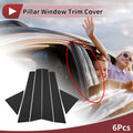 6 Pcs Door Pillar Window Trim for KIA Cerato (2009–2012) Black