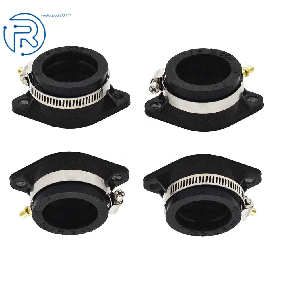 Set of 4 Carburetor Intake Manifold Rubber Boots for Kawasaki Z1 KZ900 KZ1000 (1973–1980)