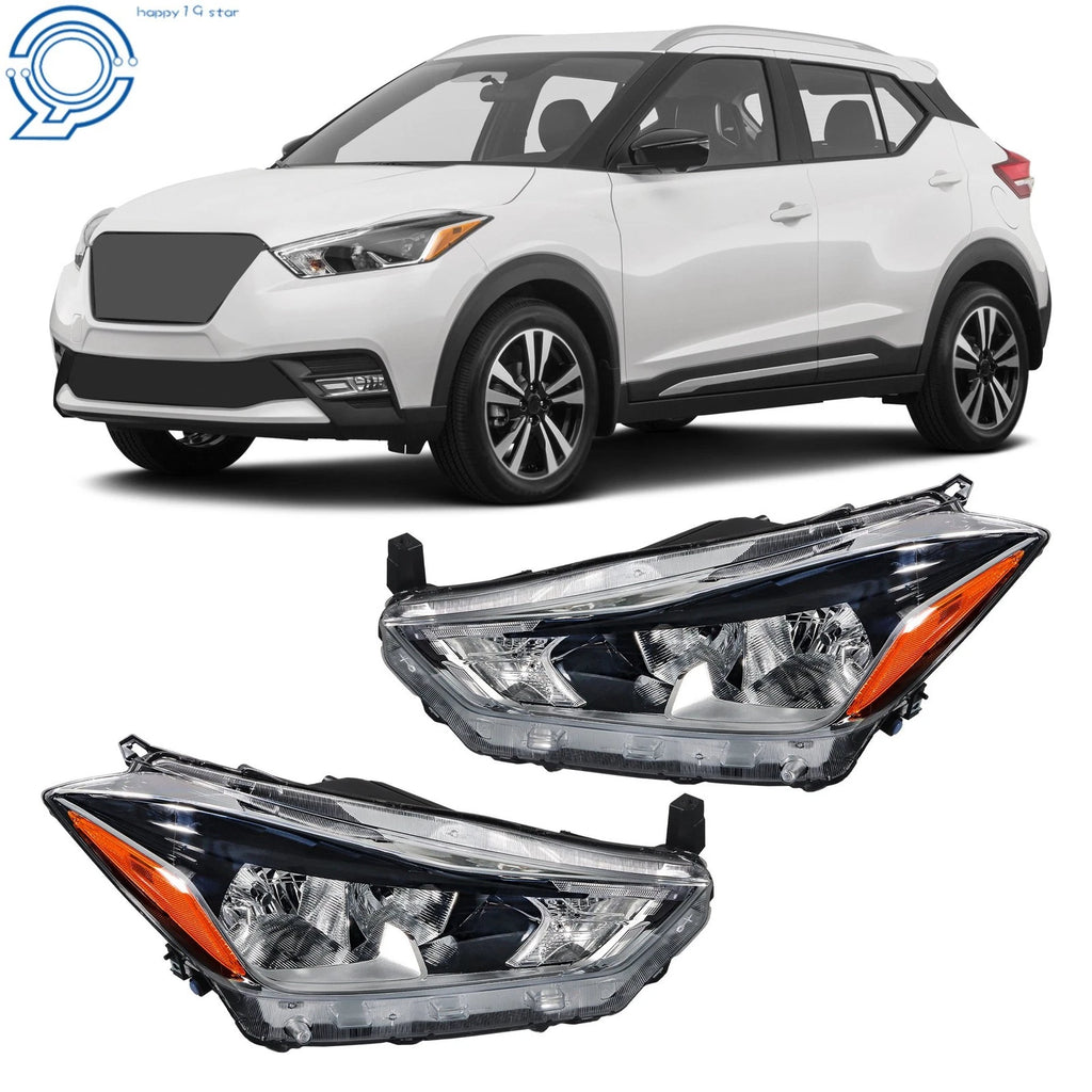 Set of 2 Halogen Headlights for Nissan Kicks S SV (2018-2020)