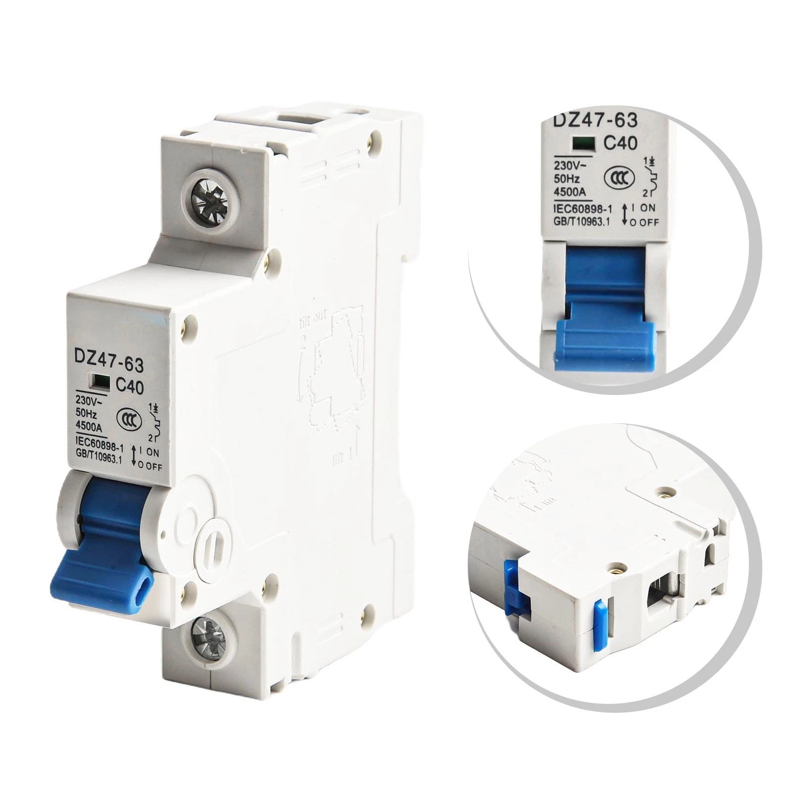 Miniature Circuit Breaker DZ47-63 1 Pole 40A C40 C Curve for