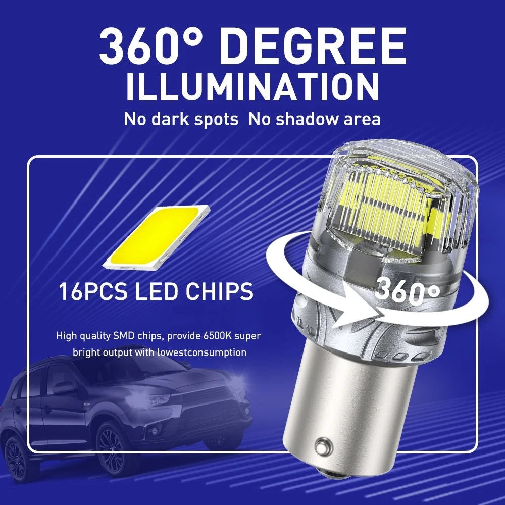 2X 1156 7506 LED Reverse Backup Light Bulbs for Autoone (Canbus Error Free)