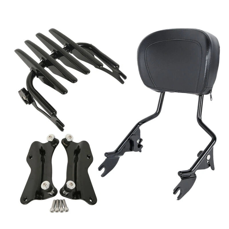 Sissy Bar Backrest with Stealth Luggage Rack Docking Kit for Harley Touring (2014–2023)
