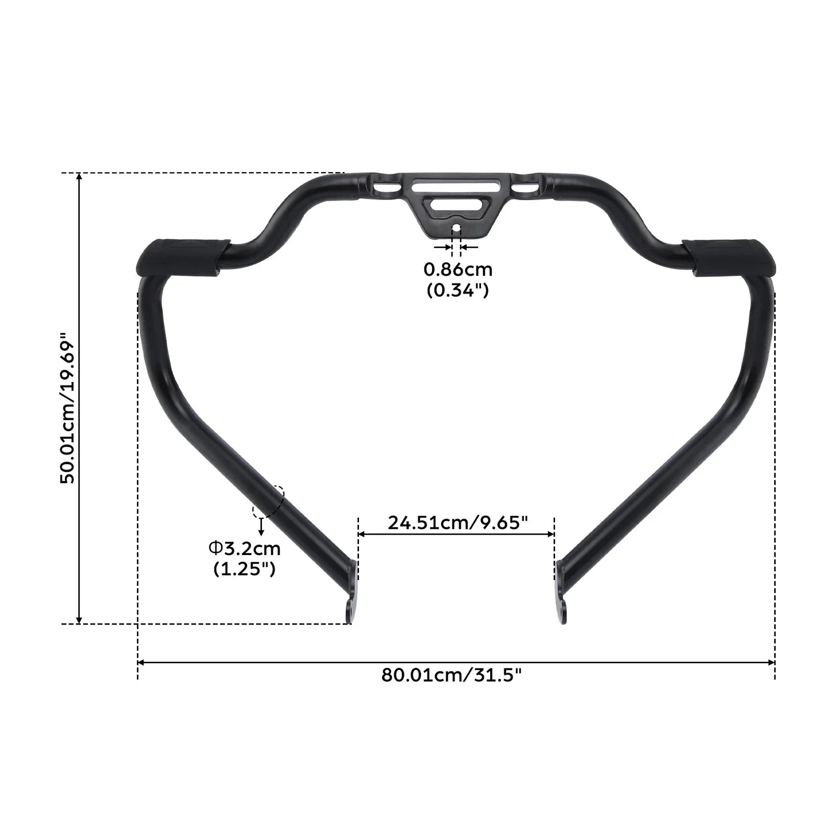 Black Mustache Engine Highway Guard Bar for Harley Softail Fat Boy (2018-2024)
