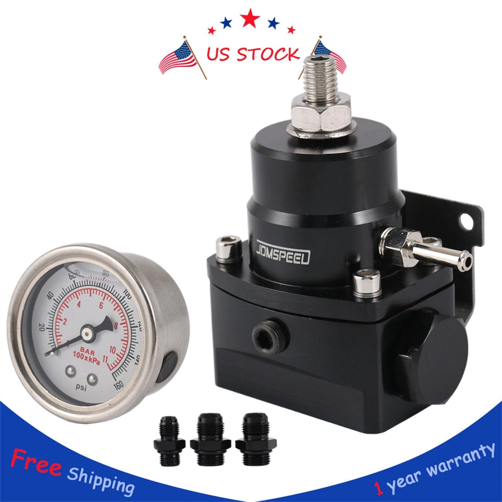Fuel Pressure Regulator Kit with 0-160psi Gauge for EFI Vehicles