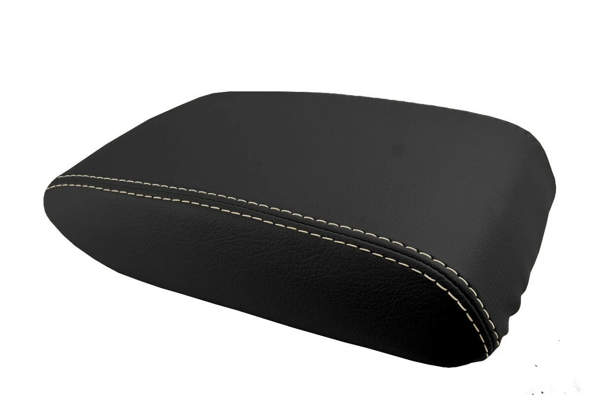Leather Console Lid Armrest Cover for Toyota Camry (1997–2001) Beige Stitch