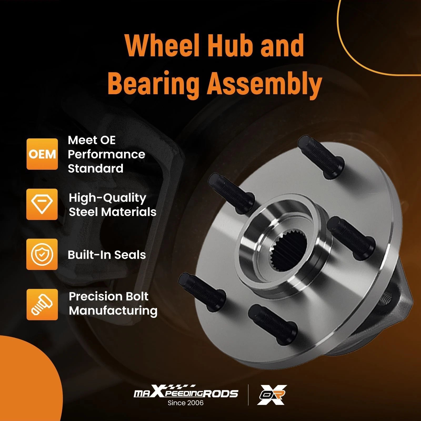 Front Wheel Hub Bearing Assembly for Jeep Grand Cherokee (1999–2004) WE60783 3-Bolt