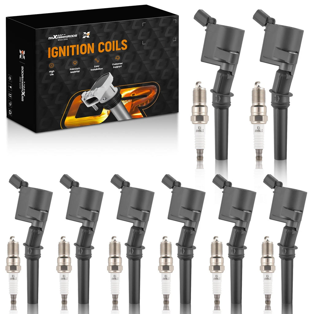 8pcs Ignition Coil & Spark Plug Pack for Ford Mustang Expedition Explorer (2000–2023) DG508