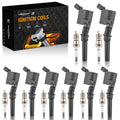 8pcs Ignition Coil & Spark Plug Pack for Ford Mustang Expedition Explorer (2000–2023) DG508