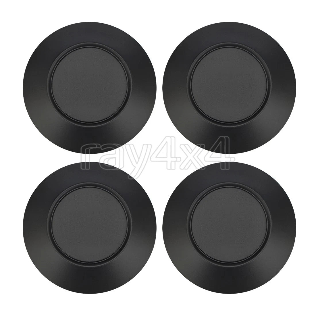 Set of 4 Black Center Hub Wheel Caps for Polaris RZR Turbo XP S/S (2018–2021)