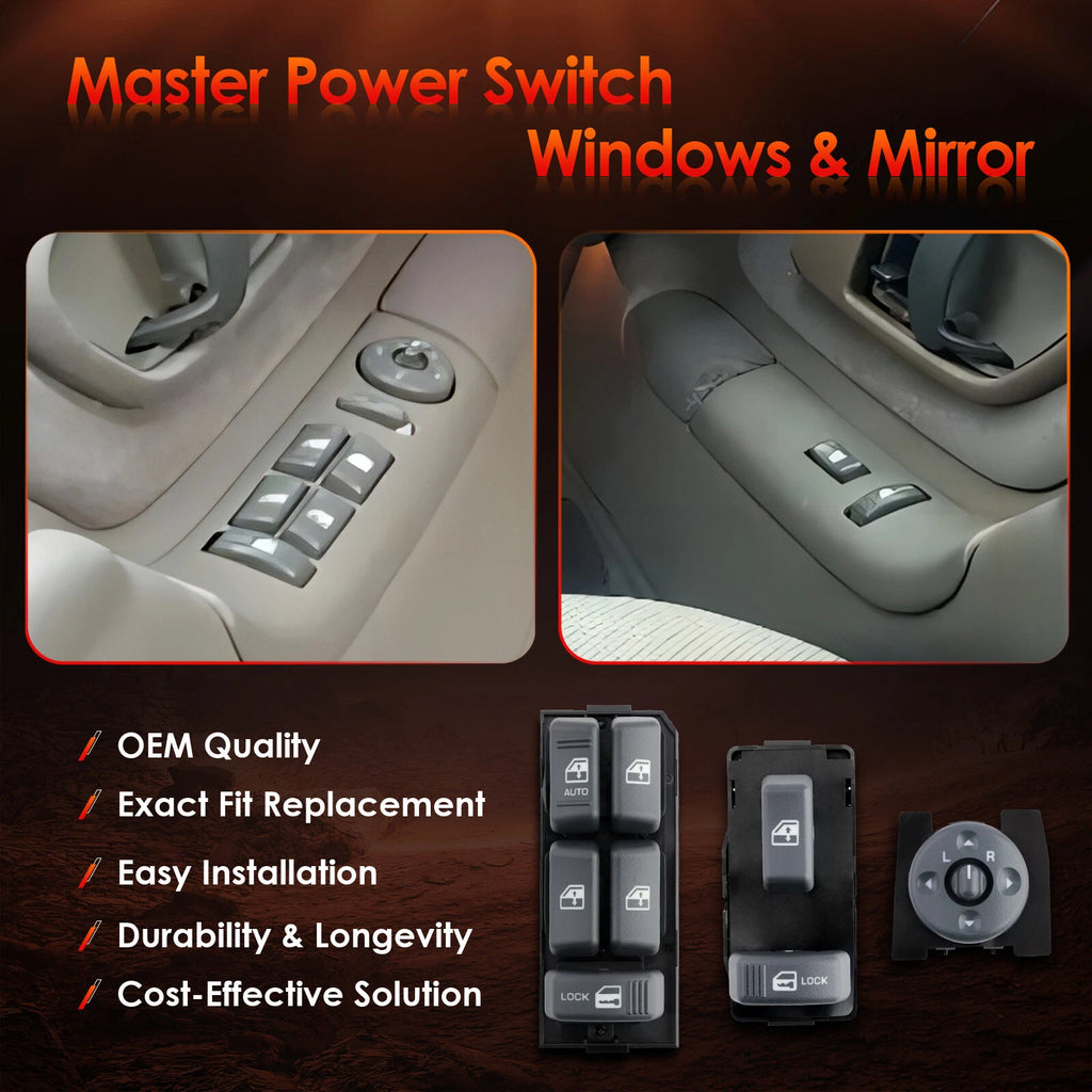 Master Power Window & Mirror Switch for Chevy GMC C/K 1500-3500 Yukon (1995–2000)