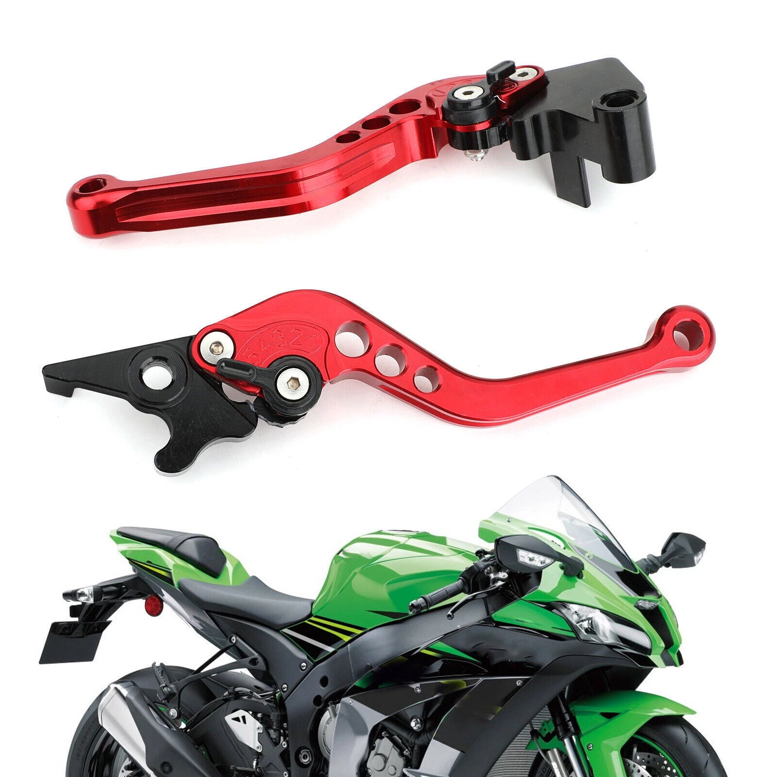 Aluminum Brake Clutch Levers for Kawasaki Ninja 250 300 (2013–2019) Red T9
