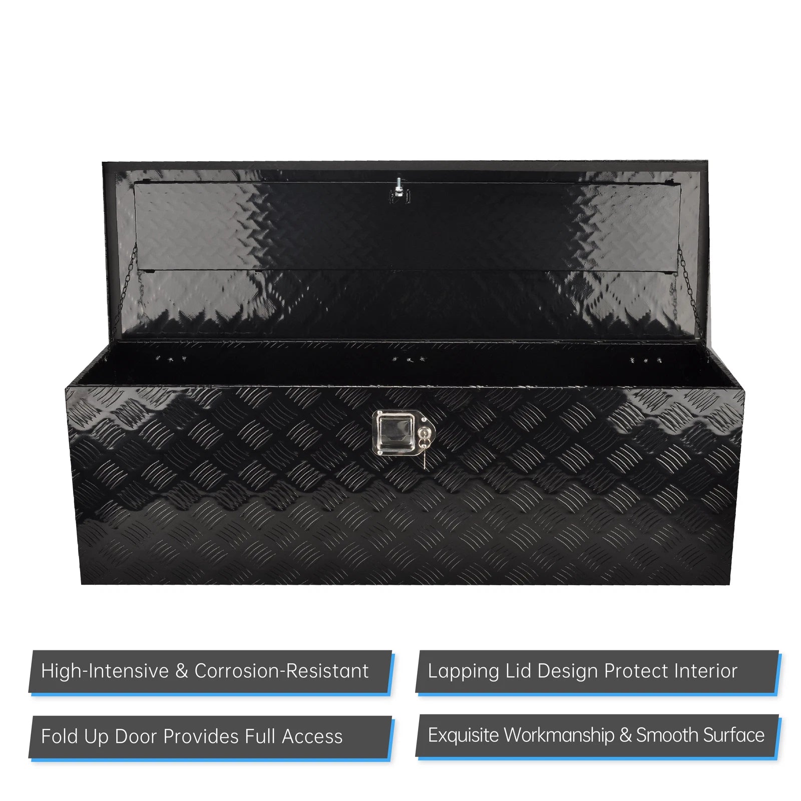 Black Aluminum Tool Box for Pickup Truck (48"x15"x15")