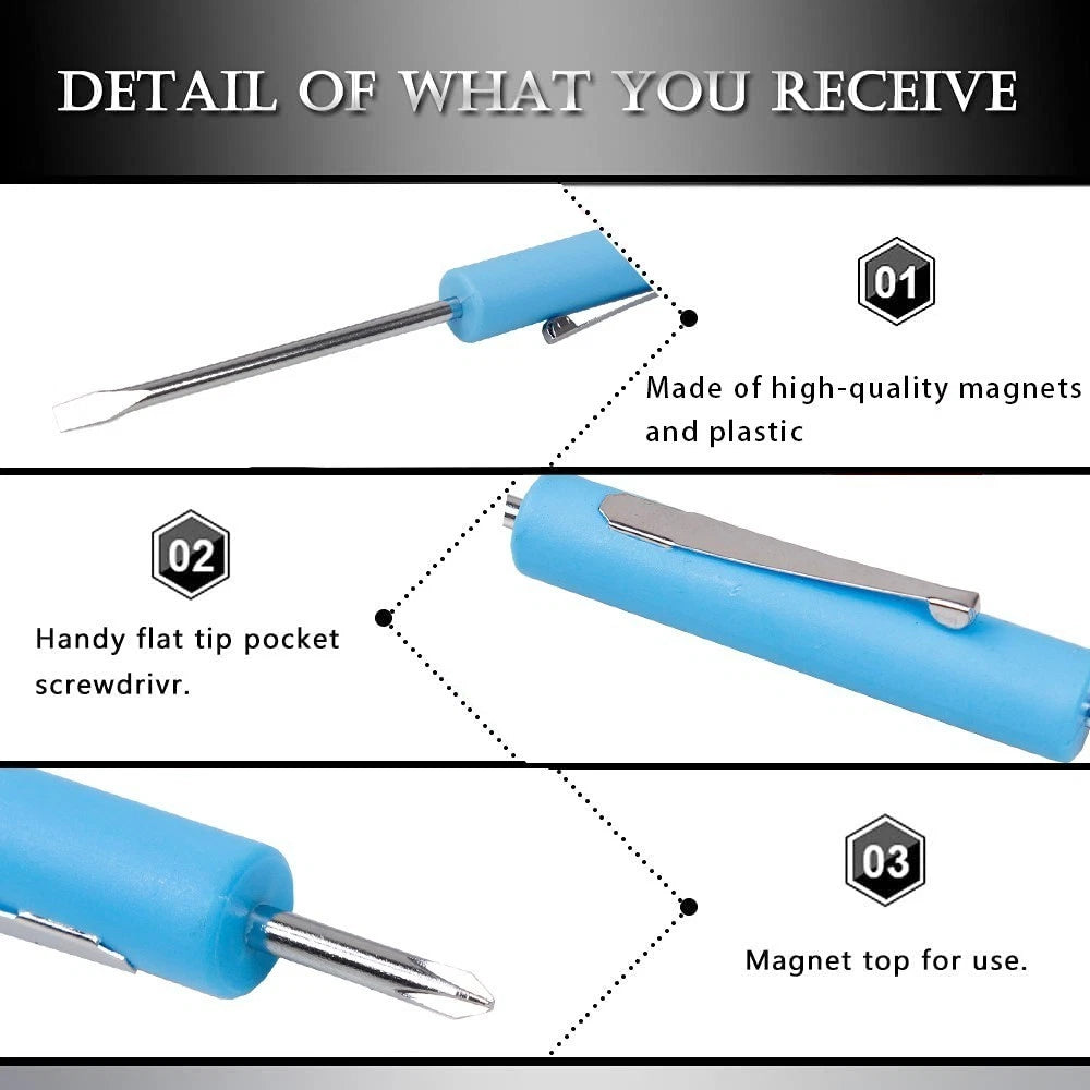 20PCS Mini Pocket Screwdriver Set with Magnet and Clip