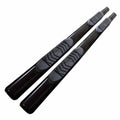 Black 5in Oval Straight w/2 Pads Step Nerf Bar for 09-19 Dodge Ram 1500 Ext Cab