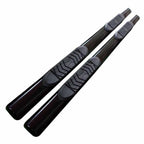 Black 5in Oval Straight w/2 Pads Step Nerf Bar for 09-19 Dodge Ram 1500 Ext Cab