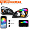 RGB LED Brow Gattling Projector Headlights for Freightliner Cascadia (2008–2017)