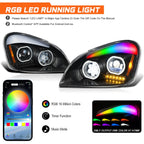 RGB LED Brow Gattling Projector Headlights for Freightliner Cascadia (2008–2017)
