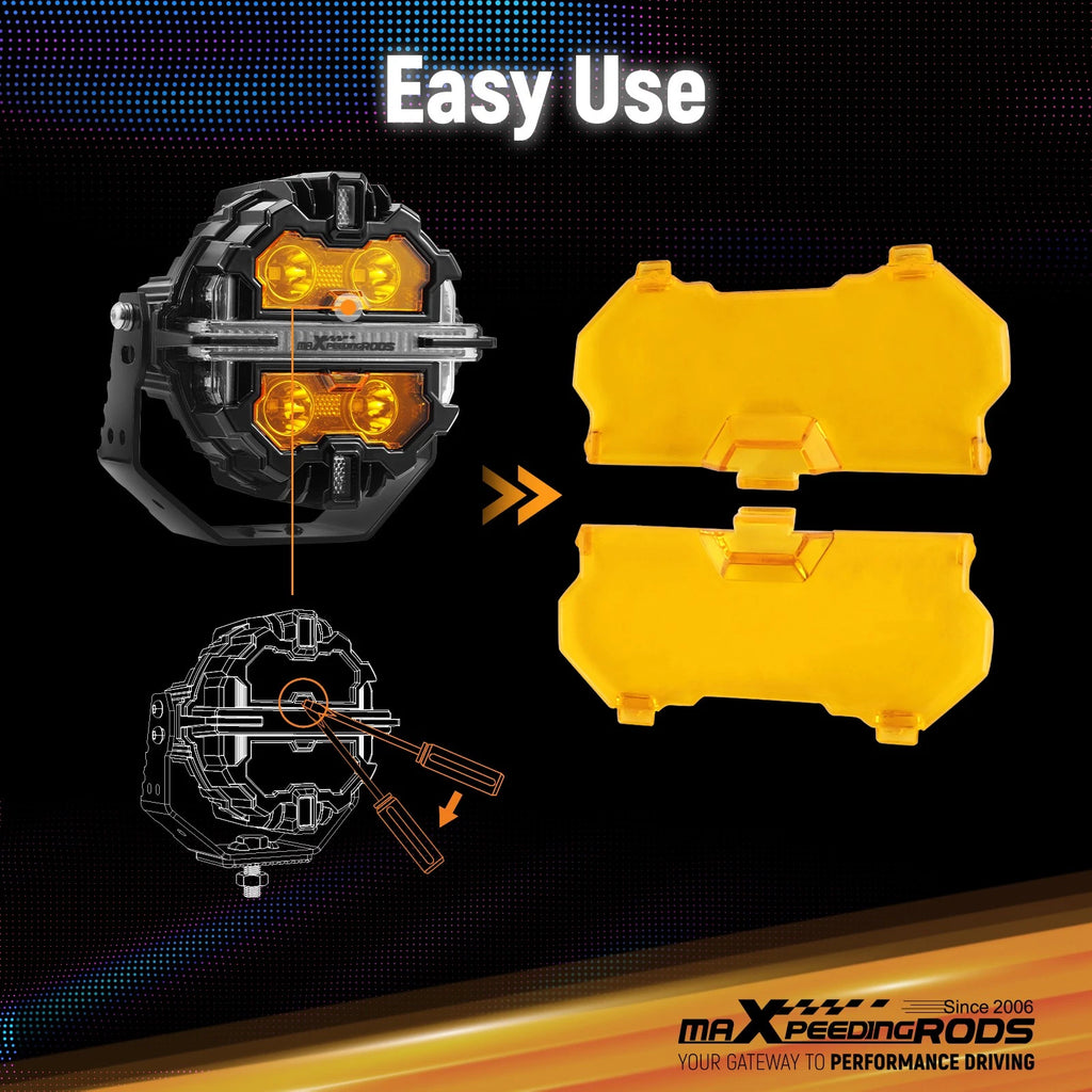 3.5 Inch Amber Lens Driving Light Covers for maXpeedingrods LED Lights