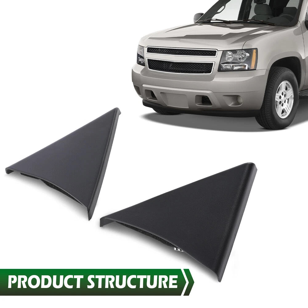 Set of 2 Front Door Upper Trim Panels for Chevy Silverado GMC Sierra