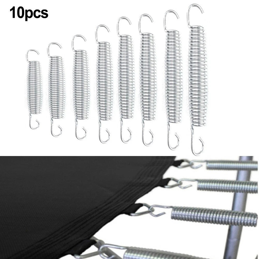 Set of 10 Galvanized Steel Springs for Trampolines