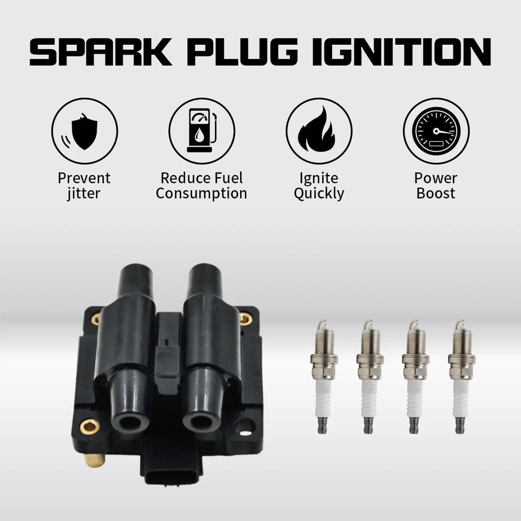 Ignition Coil & 4X Spark Plug for Subaru Impreza Forester Legacy Outback (2000–2023)