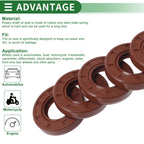 Set of 5 Oil Seal Rotary Shaft Seal FKM Rubber 19x35x7mm
