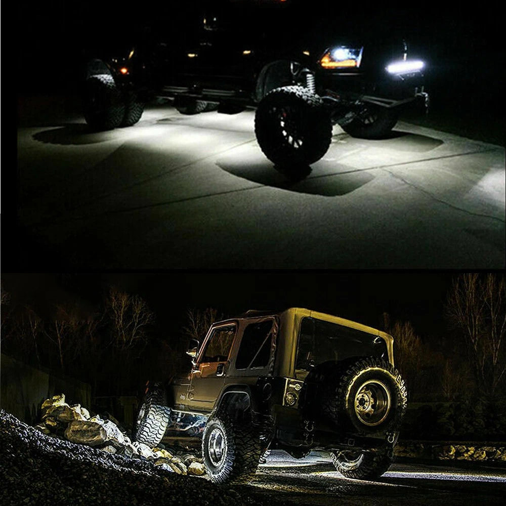 10pc White LED Underbody Rock Light for Jeep Truck ATV (12V)