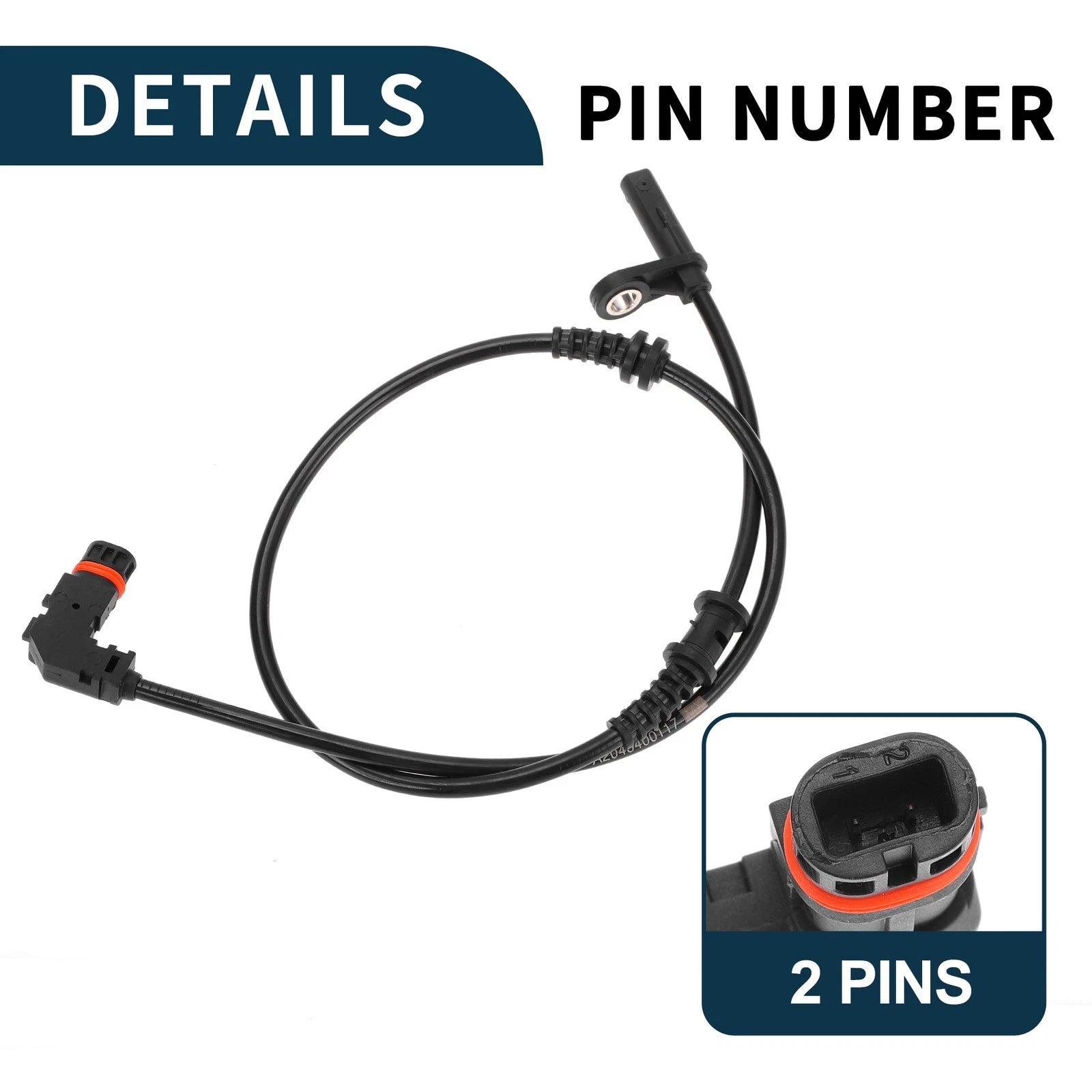 2pcs Front ABS Wheel Speed Sensor for Mercedes-Benz C300 (2008–2011) No.A2045400117
