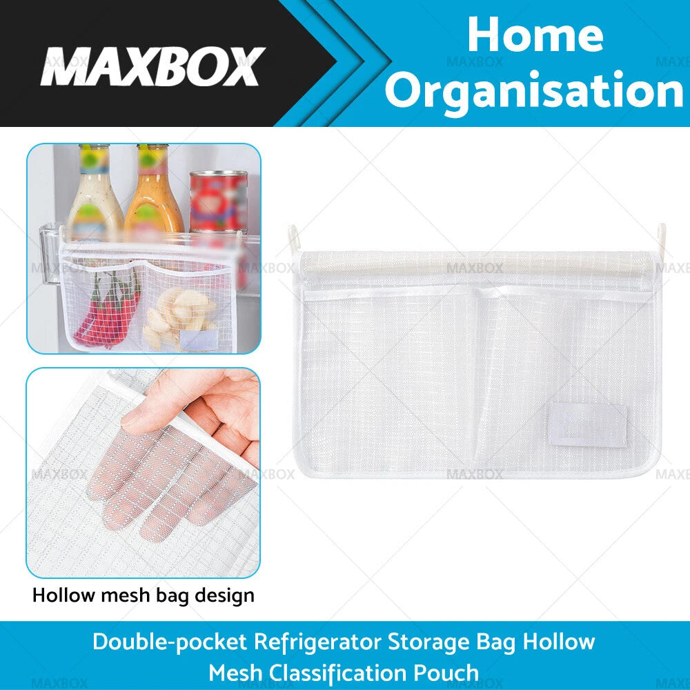 Refrigerator Storage Hanging Bag for Organizer Mesh Grid Separation