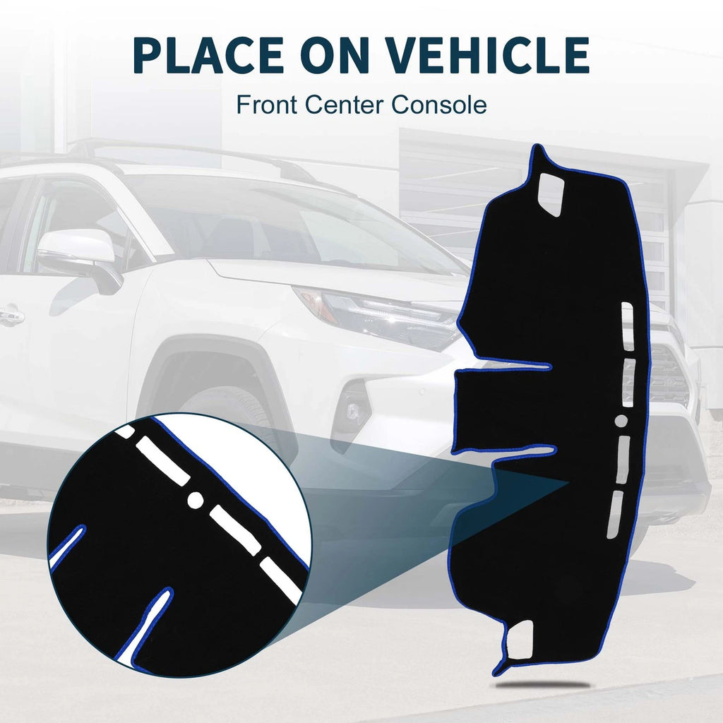 Dashboard Dash Cover Mat for Toyota RAV4 (2019–2024) - Black Blue Set