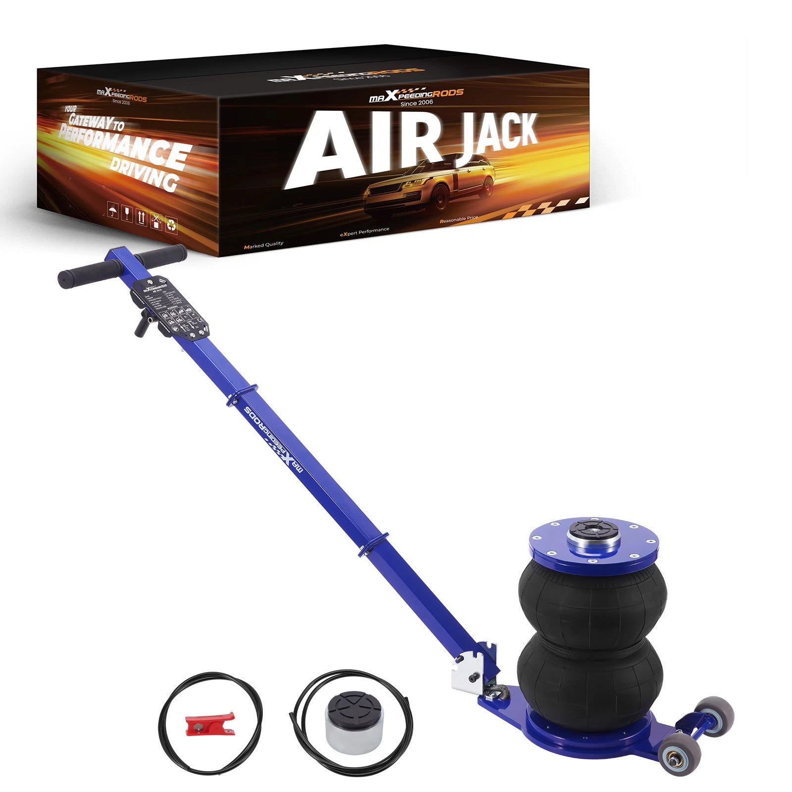 3 Ton Double Bag Air Jack for Adjustable Lifting (up to 17.3")