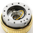 NRG Quick Release Steering Wheel Adapter for Universal Vehicles (Gun Metal/Gold)