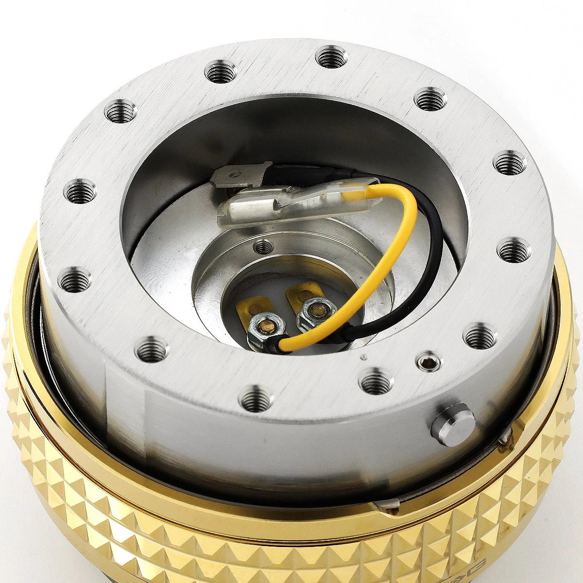 NRG Quick Release Steering Wheel Adapter for Universal Vehicles (Gun Metal/Gold)