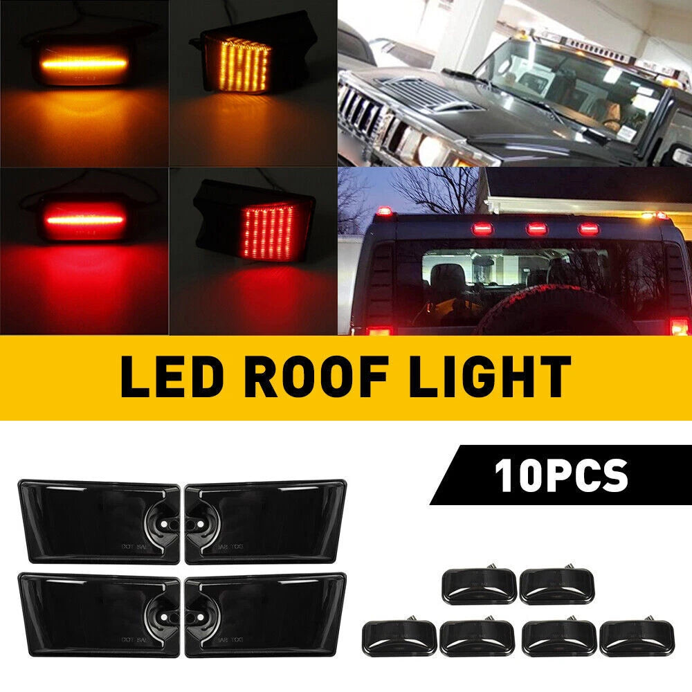 10PCS LED Cab Roof Light Marker for Hummer H2 SUT (2003–2009)