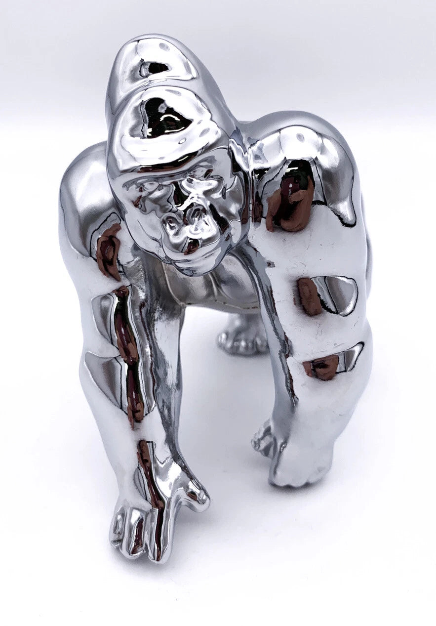 Universal Chrome Die Cast Gorilla King Hood Ornament for Universal Fit (Fit)