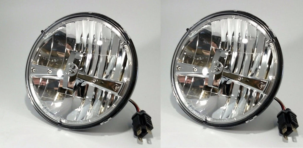 7 Inch LED Headlight Bulb Pair High Power Chrome Dual Function for Universal