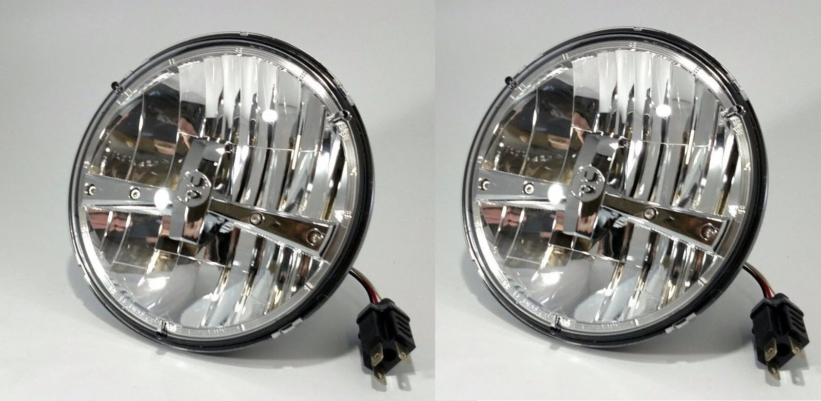 7 Inch LED Headlight Bulb Pair High Power Chrome Dual Function for Universal