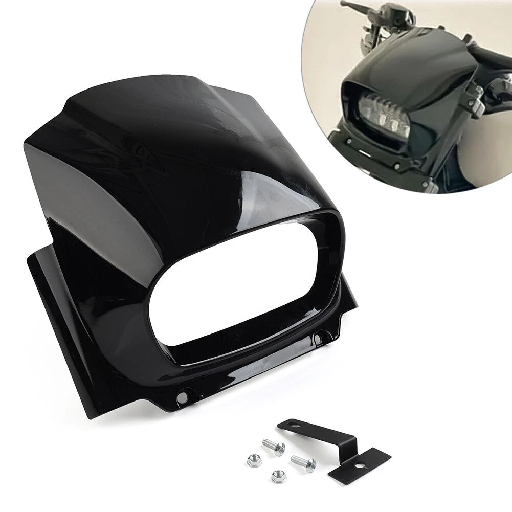 Glossy Black Headlight Fairing for Harley M8 Softail Fat Bob FXFB (2018–2022)