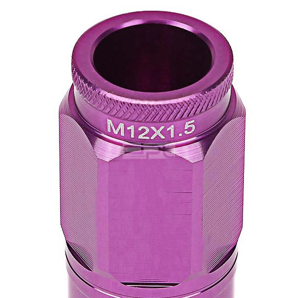 Open-End Aluminum Purple Lug Nuts + Adapter M12x1.5 for
