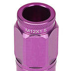 Open-End Aluminum Purple Lug Nuts + Adapter M12x1.5 for