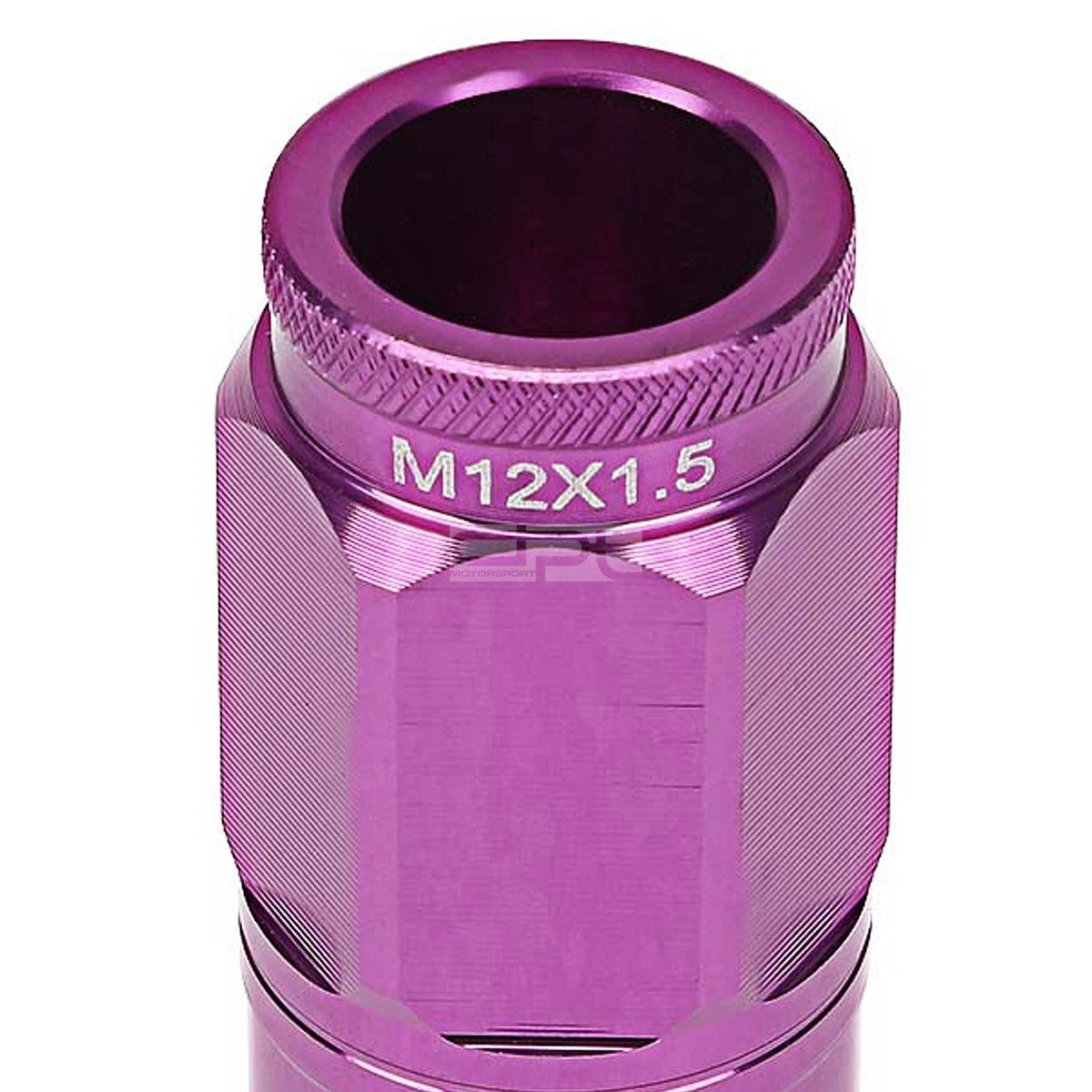Open-End Aluminum Purple Lug Nuts + Adapter M12x1.5 for